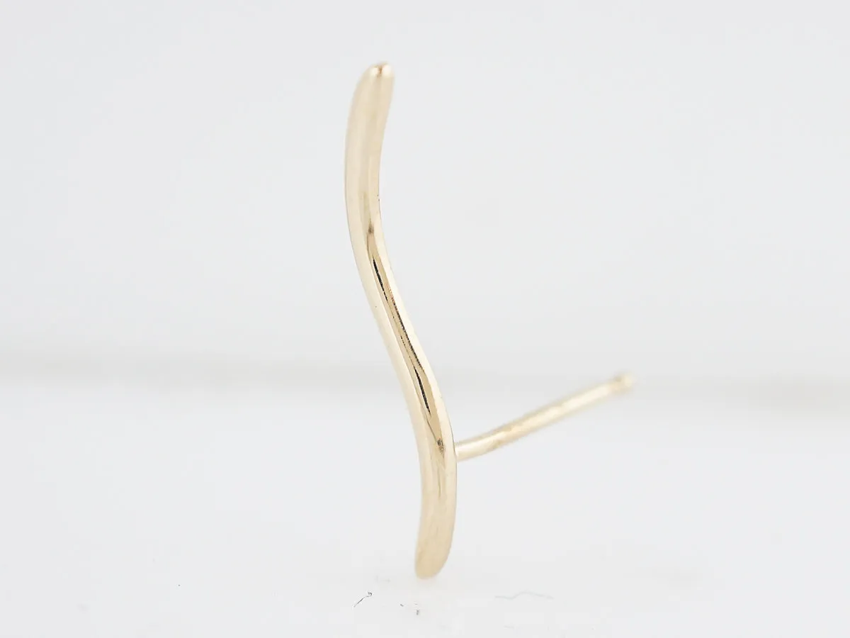 Ear Climber Earrings Modern in 14k Yellow Gold