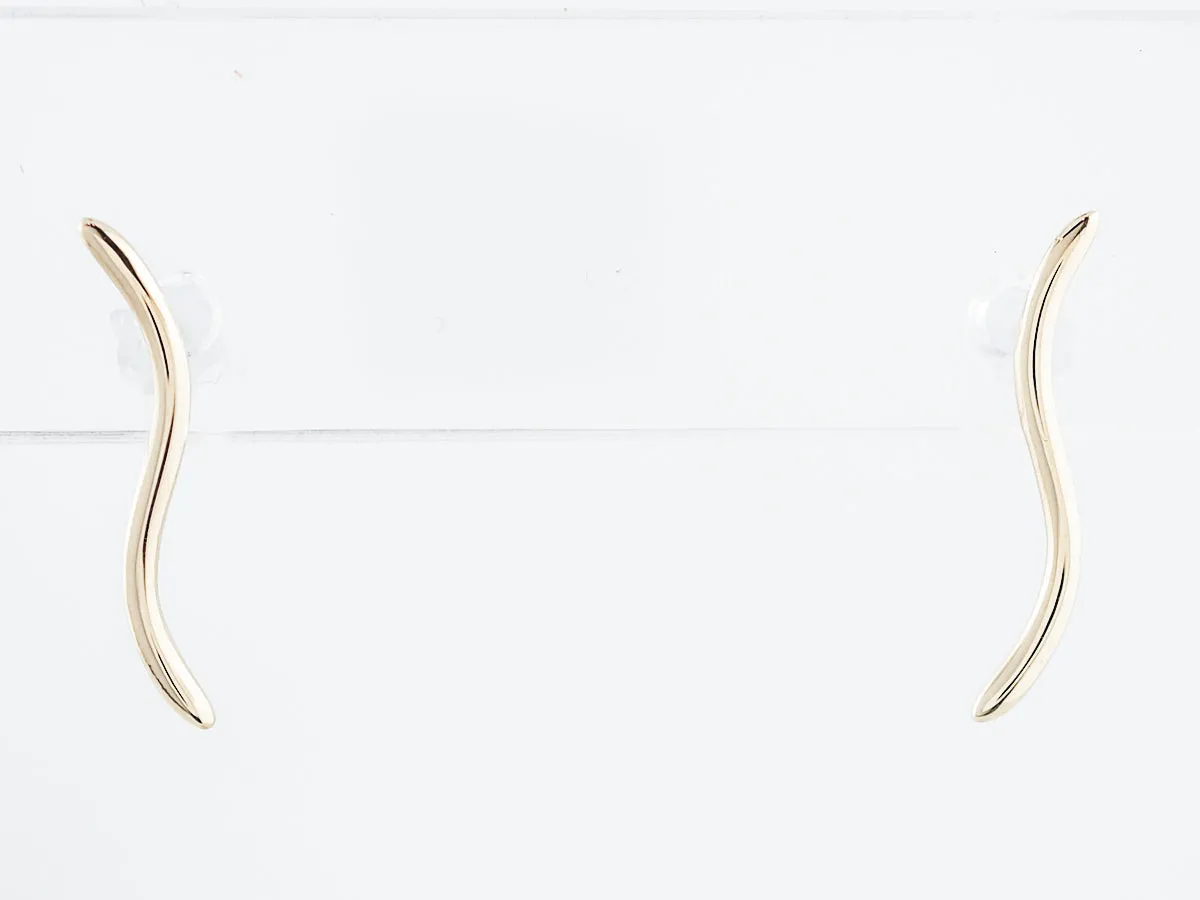 Ear Climber Earrings Modern in 14k Yellow Gold