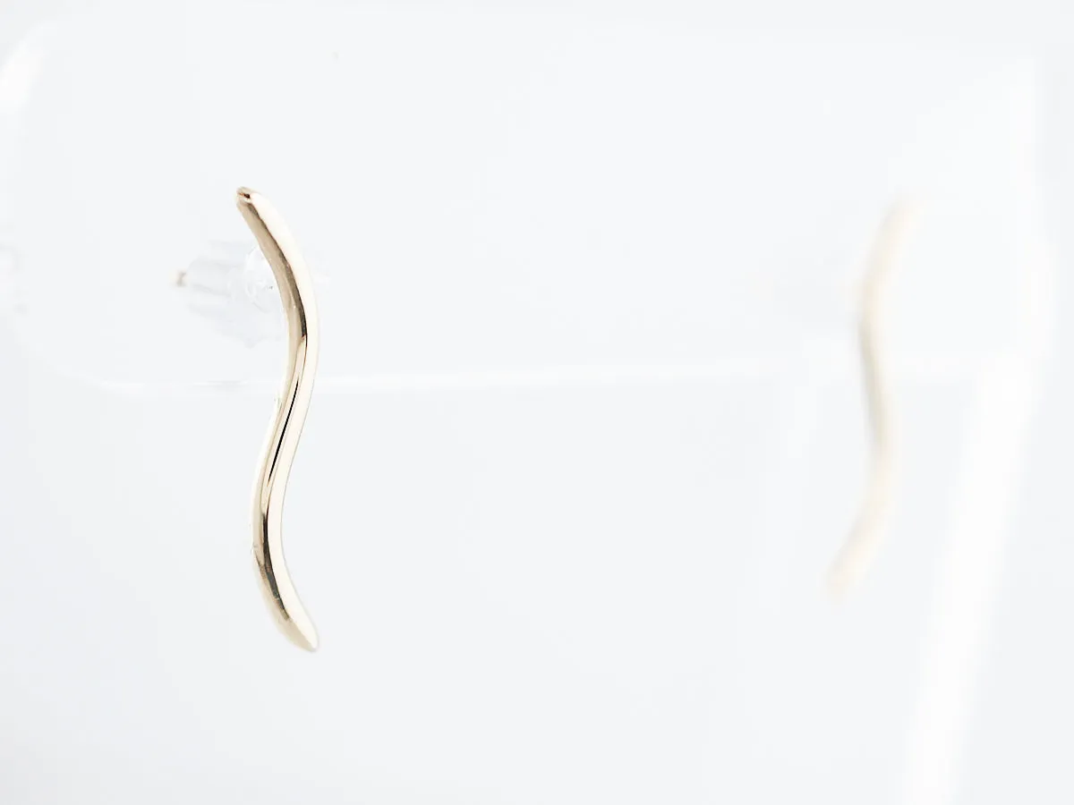Ear Climber Earrings Modern in 14k Yellow Gold