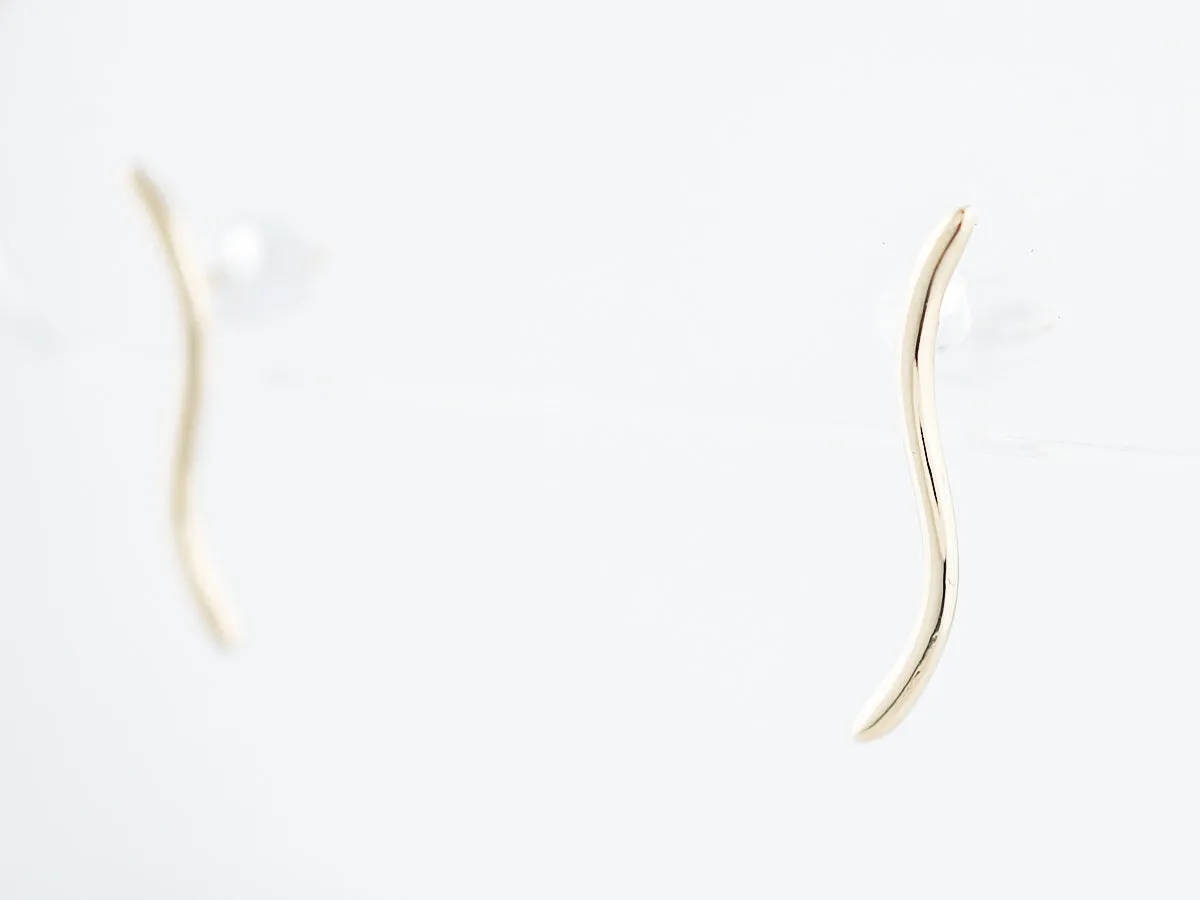 Ear Climber Earrings Modern in 14k Yellow Gold
