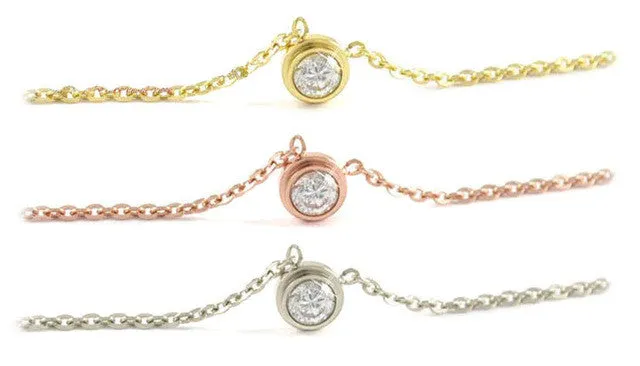 Elegant Women Gold Pendant Necklace with AAA CZ Stone