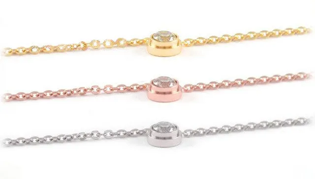 Elegant Women Gold Pendant Necklace with AAA CZ Stone