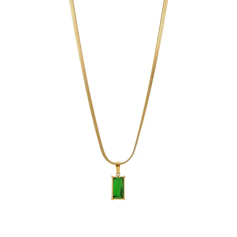 Embedded Zircon Good Luck Charm Thick Chain Choker Necklaces Pendant For Women