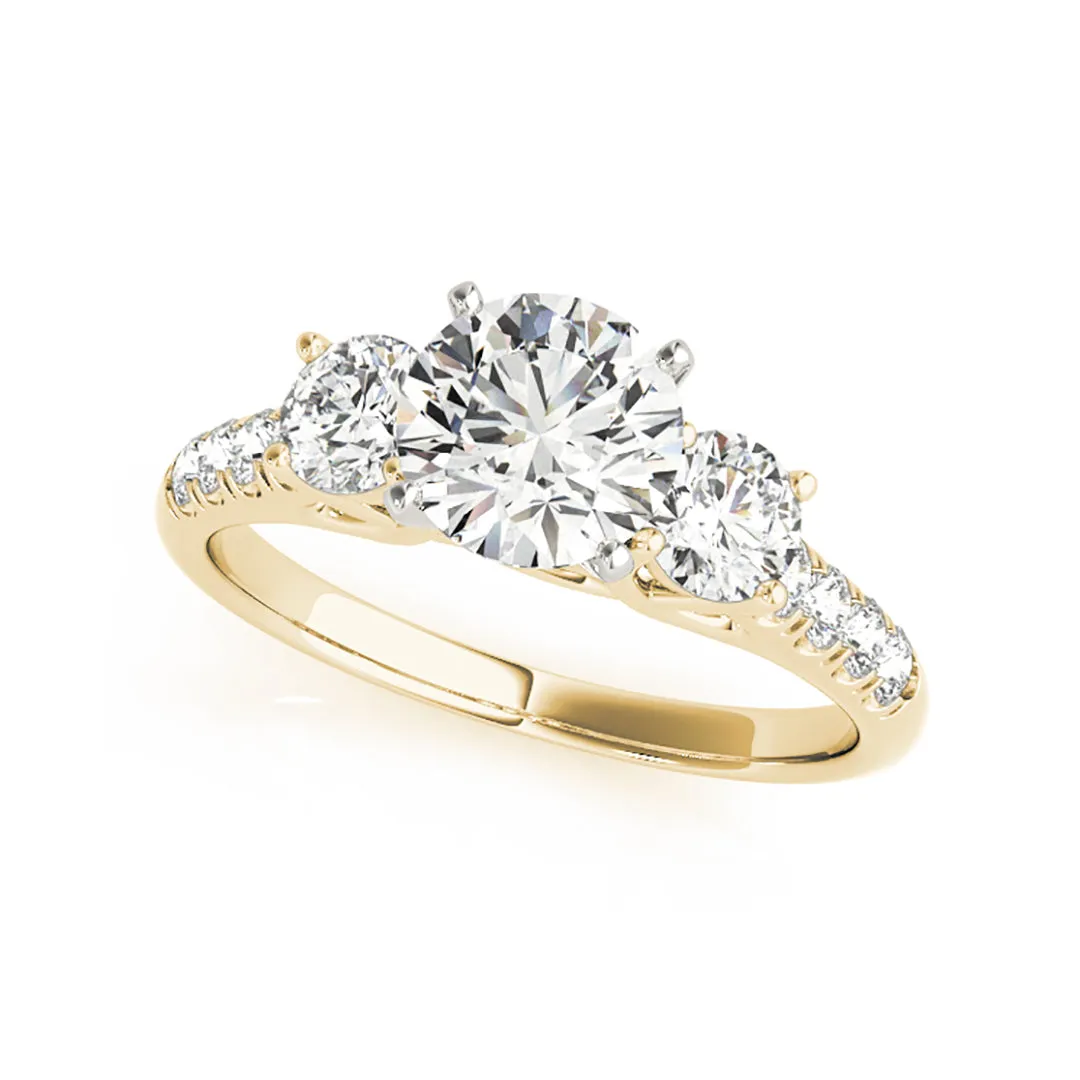 Exemptionalry Timeless And Elegant Trinity Diamond Engagement Ring(  1 CTW)