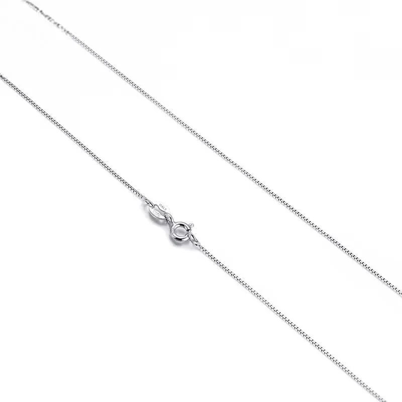 Exquisite Slim 1mm Box Chain Necklace 925 Silver Necklace