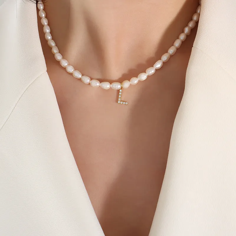 Exquisite Titan Gold-Plated Necklace with Full-Zircon Pendant