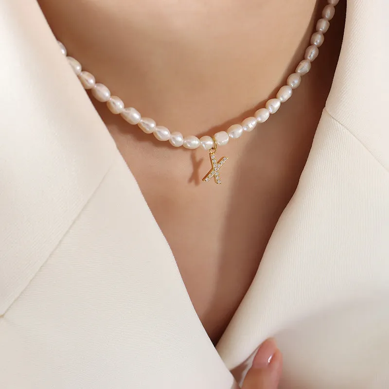 Exquisite Titan Gold-Plated Necklace with Full-Zircon Pendant
