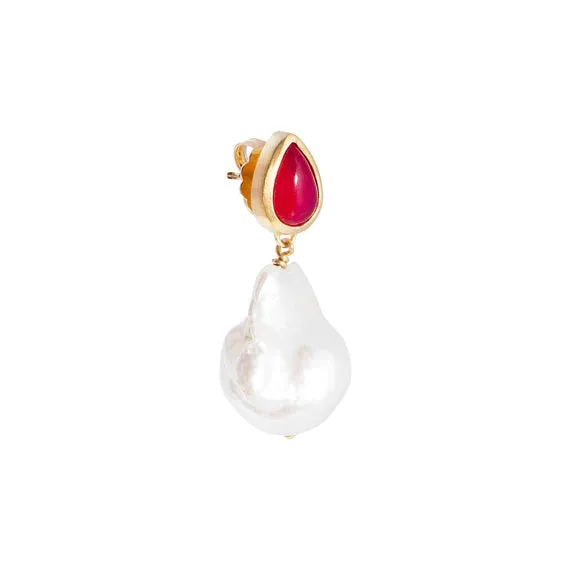 Fairley Pink Agate Baroque Drops