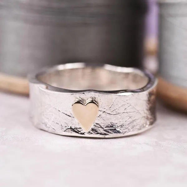 Fairytale Silver and Gold Heart Ring