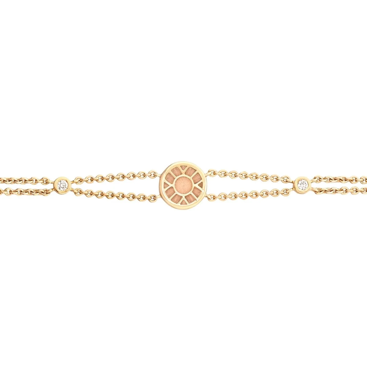 FH18ct Yellow Gold Diamond White Enamel Bracelet