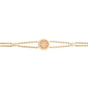 FH18ct Yellow Gold Diamond White Enamel Bracelet