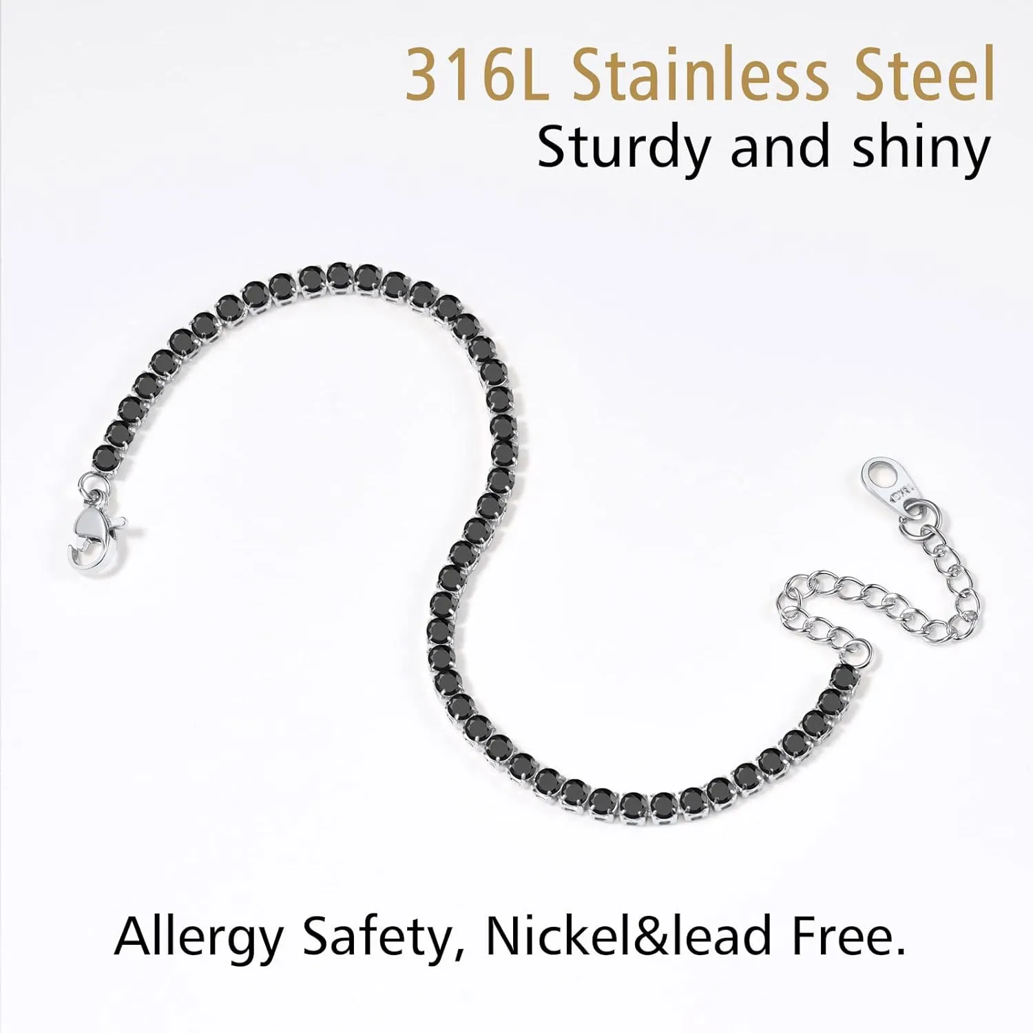 FindChic 925 Sterling Silver Figaro/Cuban Link Italian Chain Bracelets for Women Men 3MM/5MM Width 6.3'' to 8.3'' Length Adjustable, with Gift Box