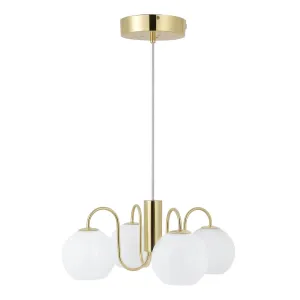 Franca 4lt Pendant Brass and Opal
