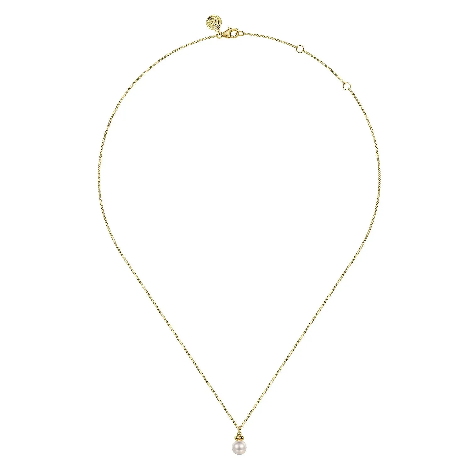 Gabriel & Co. Fashion 14k Yellow Gold Pearl Bujukan Drop Pendant Necklace