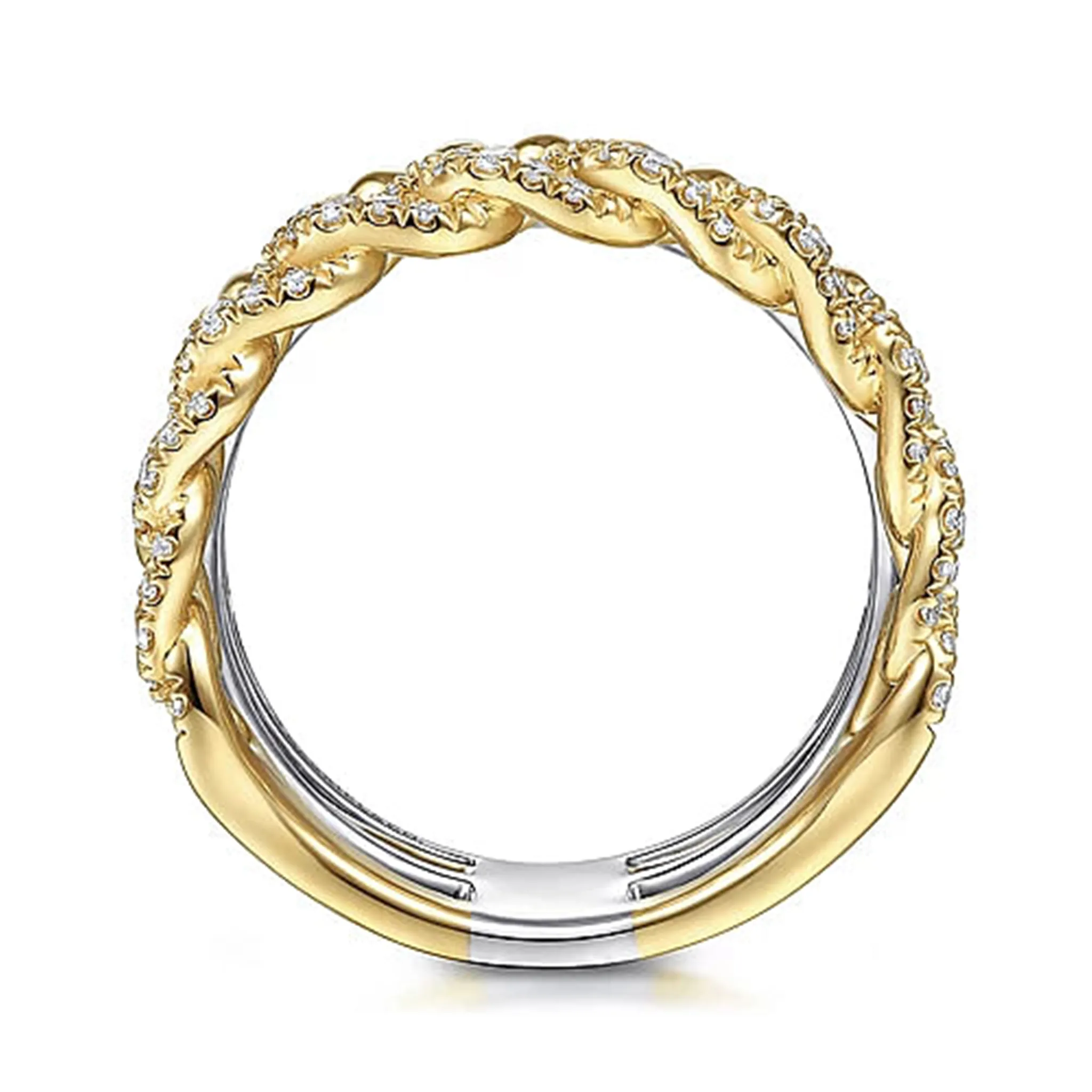 Gabriel & Co. Two Tone Bujukan Diamond Stackable Ring