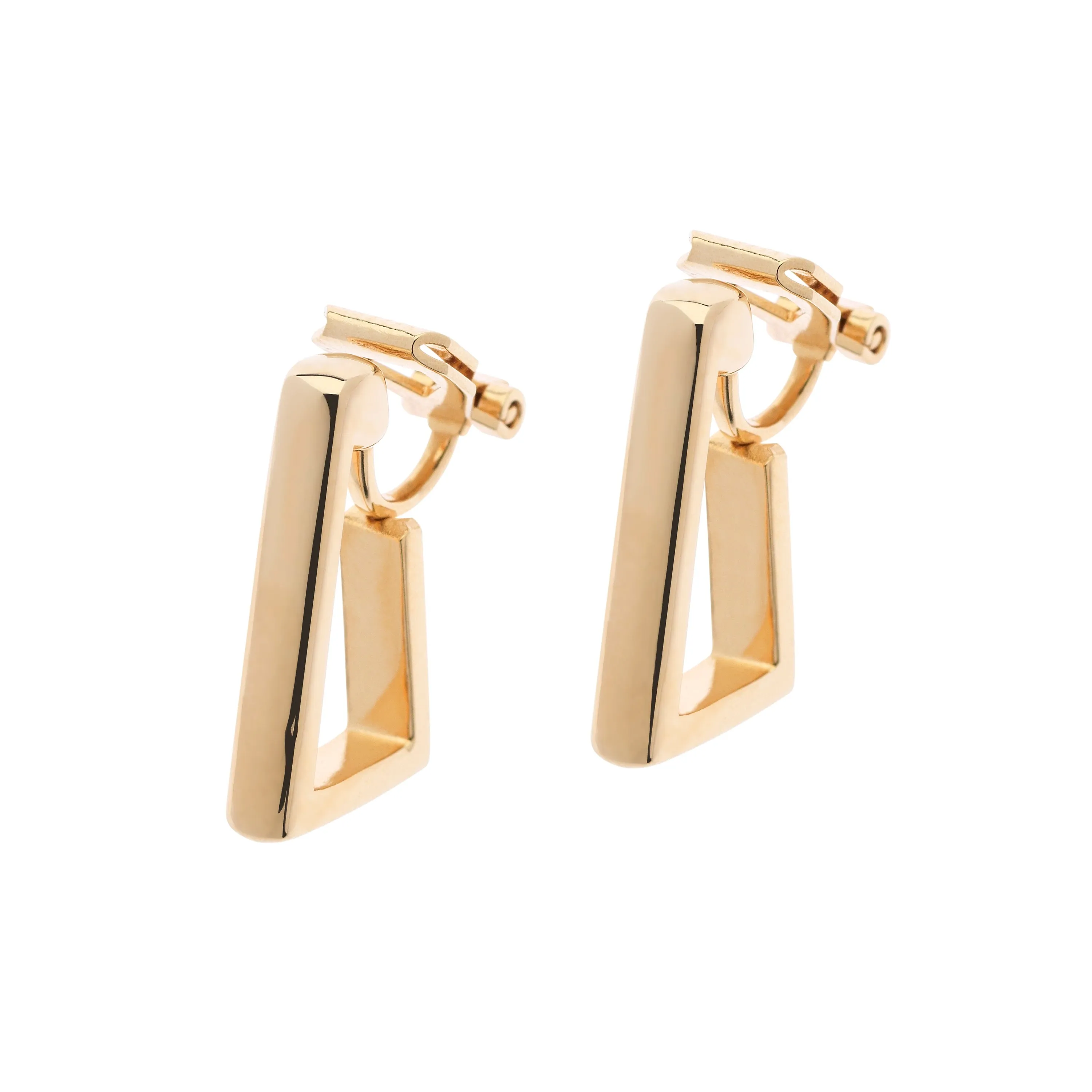 Gold Edge Clip Earrings