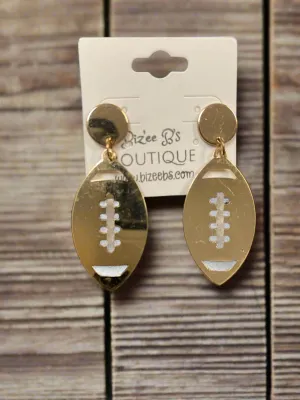 Gold Plated Football Earrings