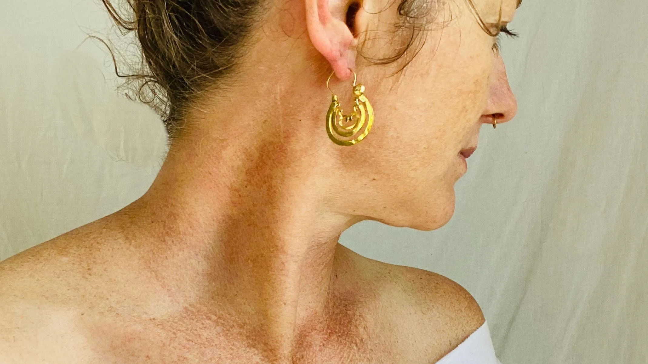 Gold Plated Oaxacan Earrings. Traditional Design. Sterling Silver. Vermeil. Oaxaca, Mexico. 0386