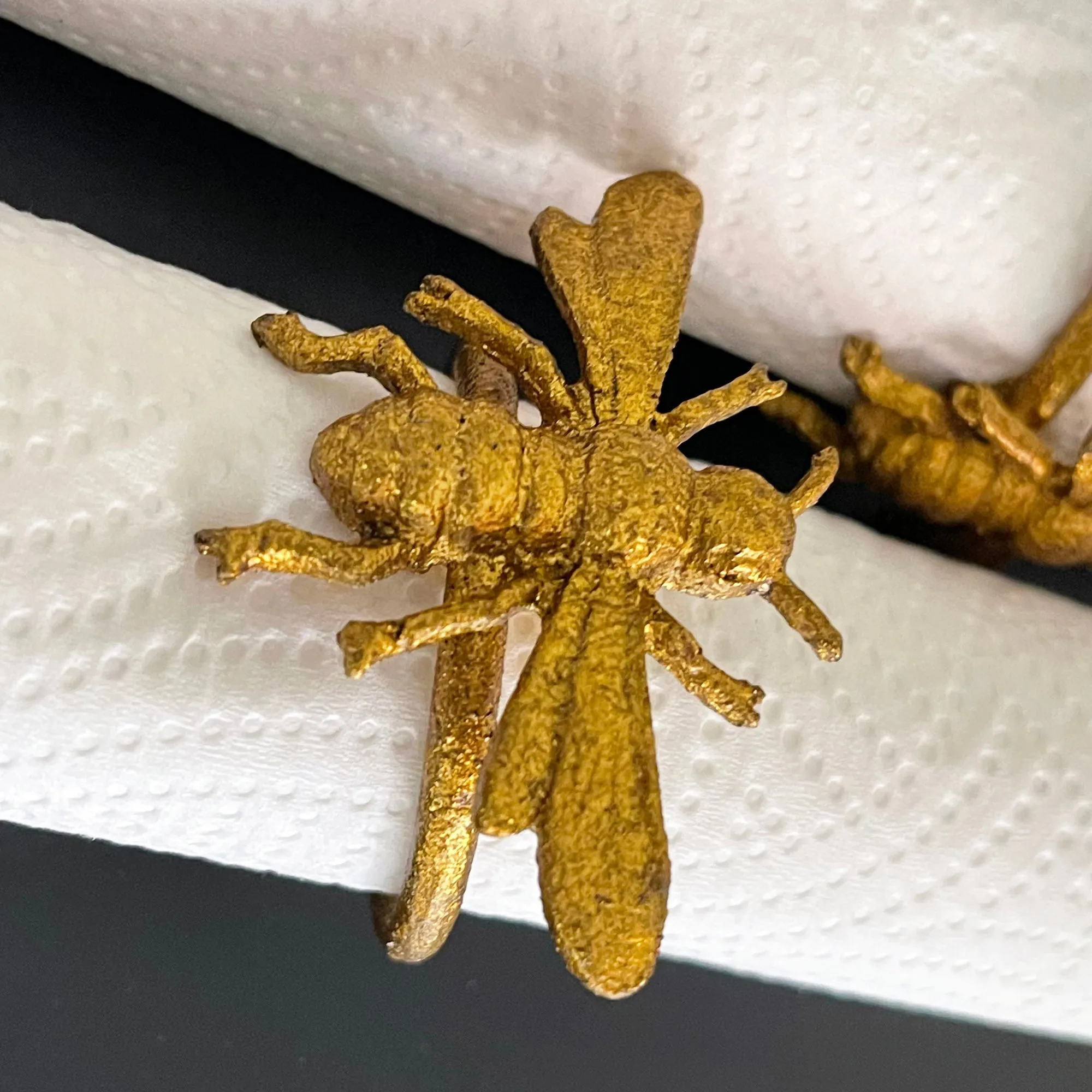 Gold Queen Bee Napkin Ring Set Of 2