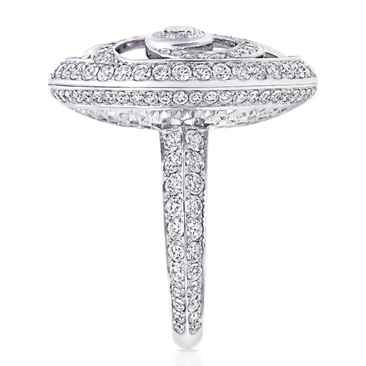 Graff Diamond Wave White Gold Cocktail Ring Size 6