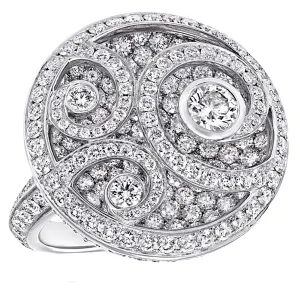 Graff Diamond Wave White Gold Cocktail Ring Size 6