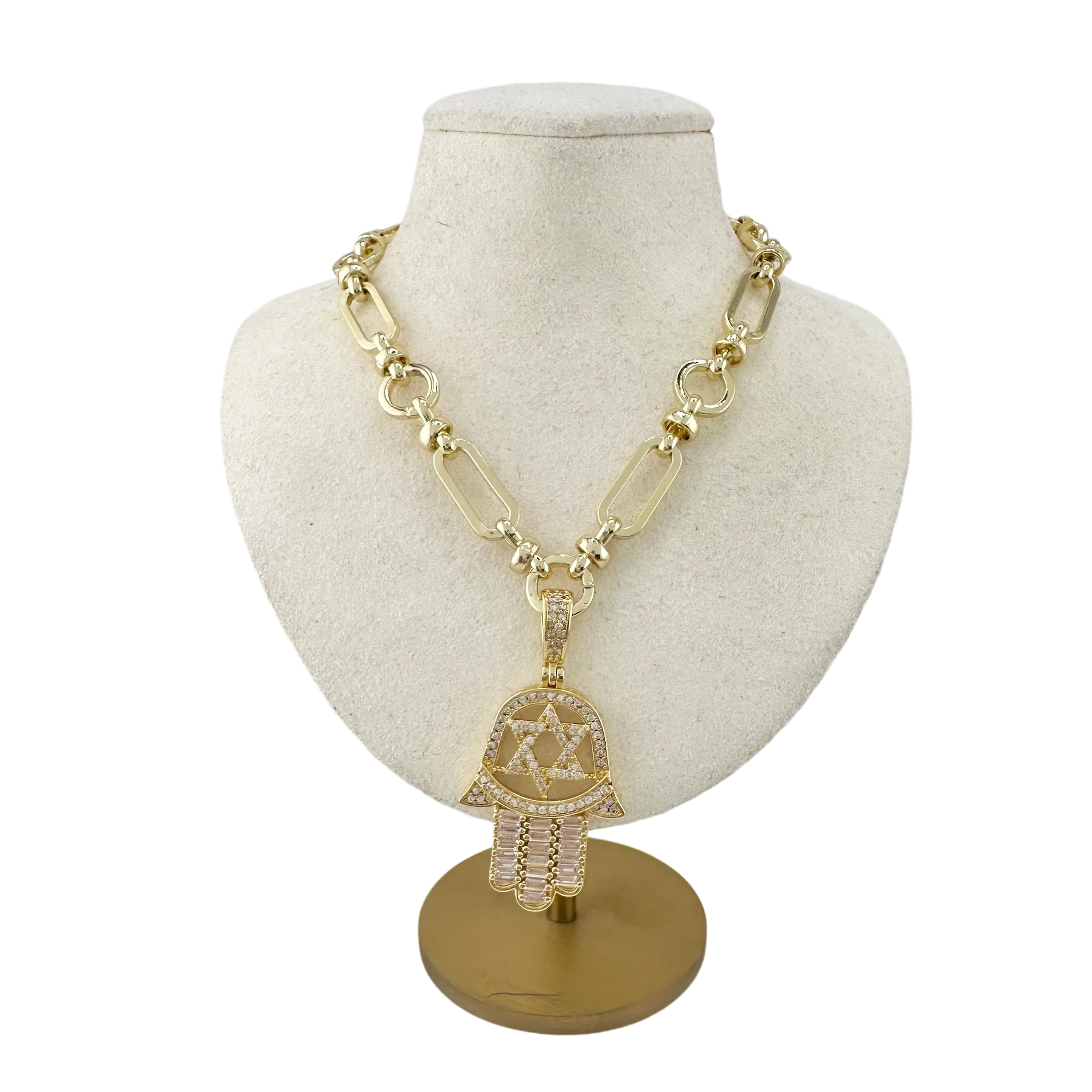 Hailey Hamsa Star of David Necklace