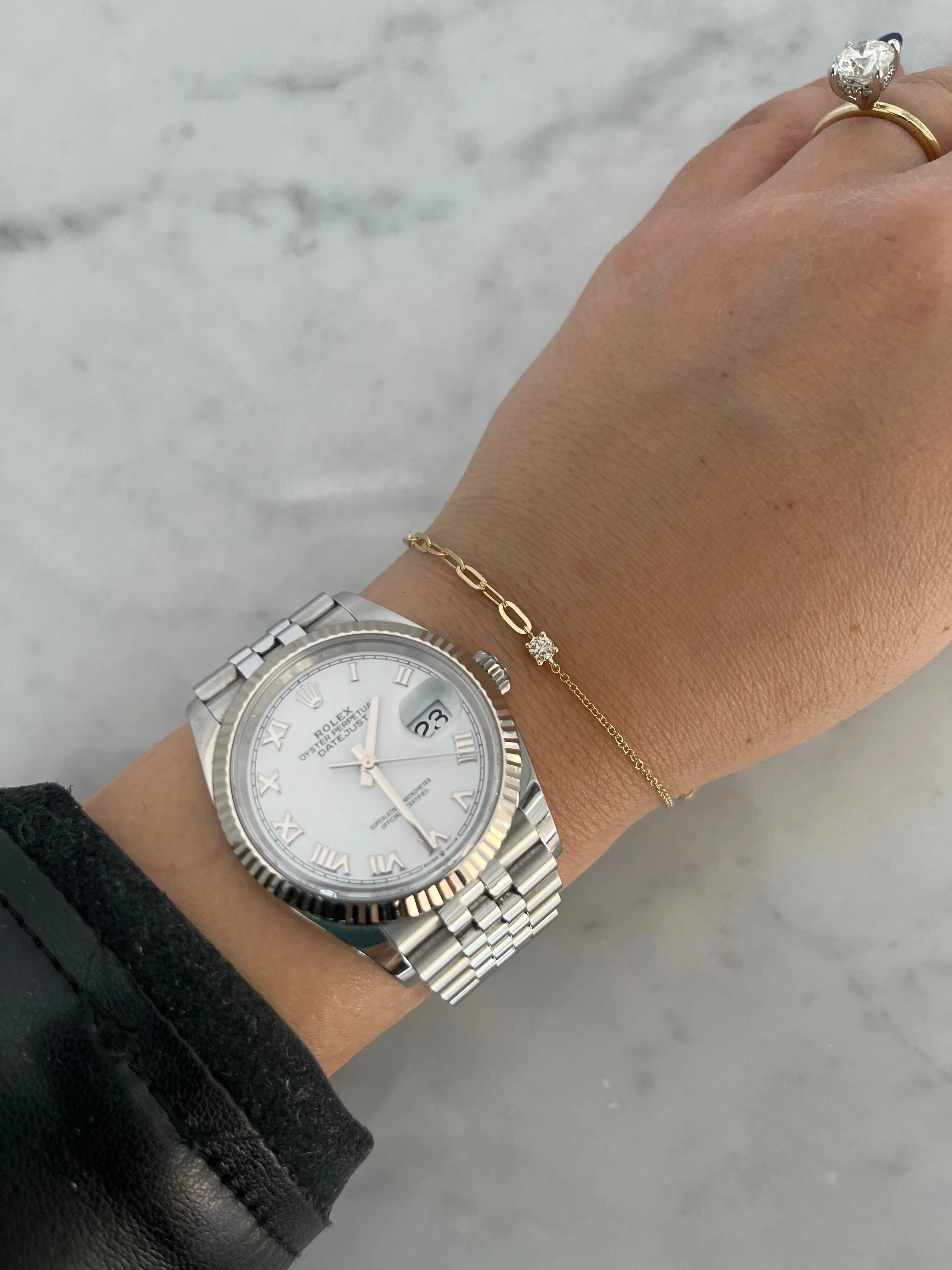Half Chain Half Paperclip Bracelet