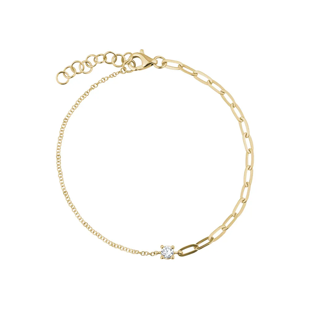 Half Chain Half Paperclip Bracelet