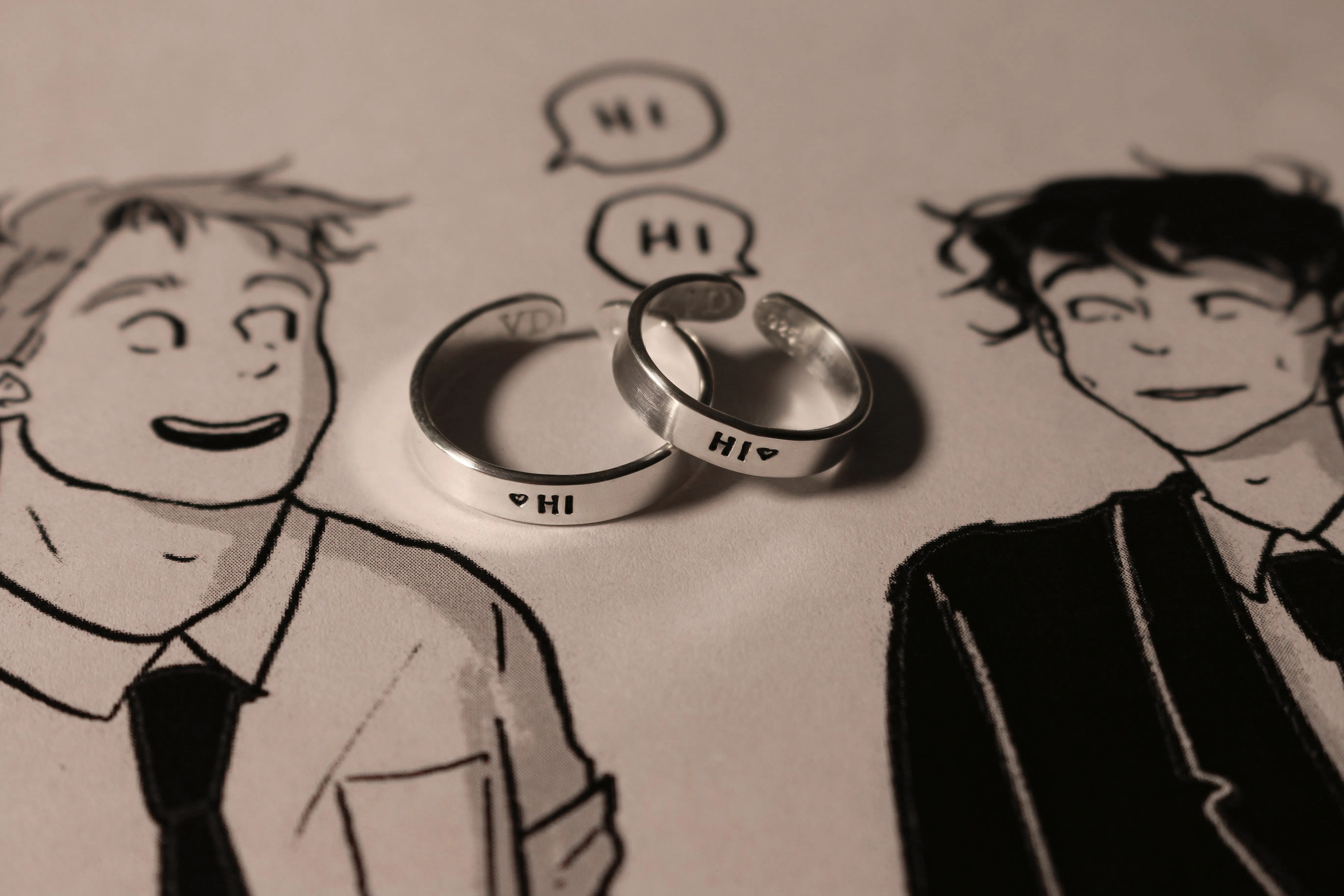 Hi Speech Bubble Ring Set