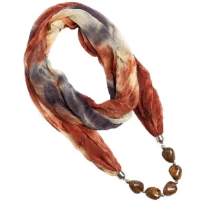 Hippie Earth-Tone Scarf Necklace