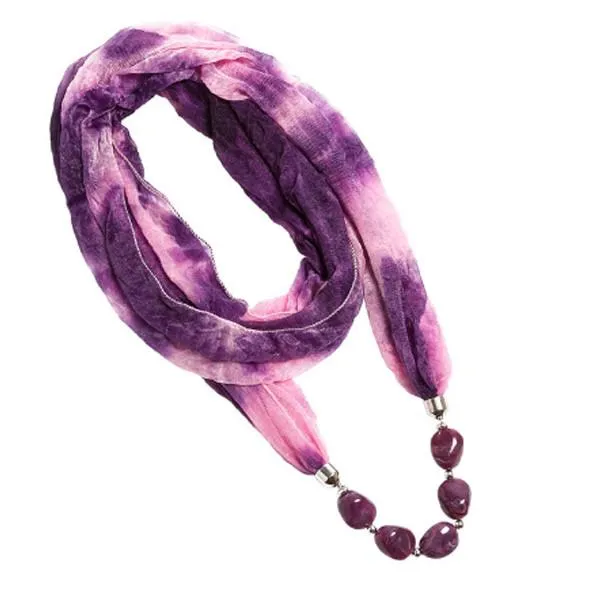 Hippie Earth-Tone Scarf Necklace