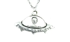 I Want To Believe Ufo Pendant Necklace For Women
