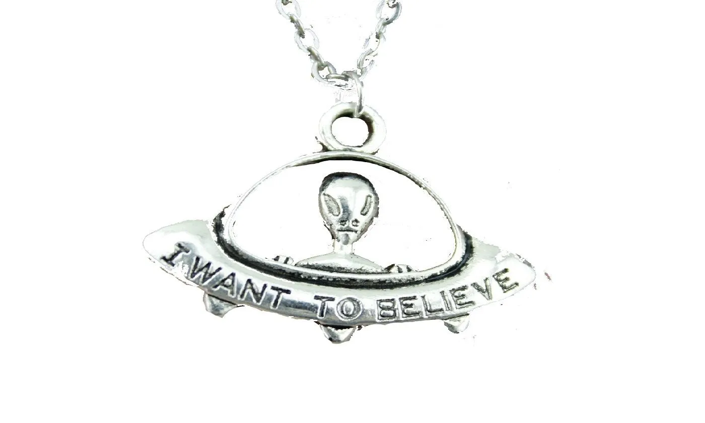 I Want To Believe Ufo Pendant Necklace For Women