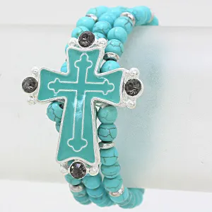 iLLASPARKZ Cross Howlite Stretch Bracelet