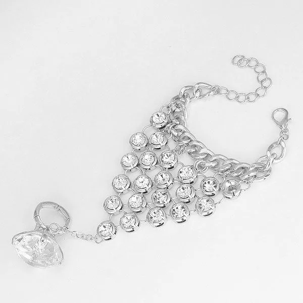 iLLASPARKZ Diamond Latticed Hand Chain Bracelet