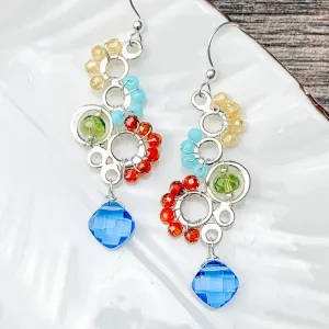 Ivy Colorful Bubble Gemstone Earrings