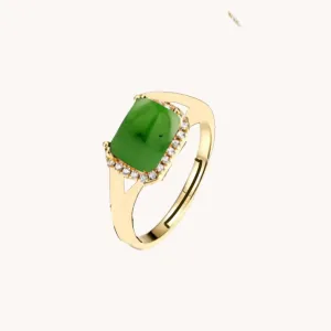 Jade Timeless Gold Adjustable Ring W.