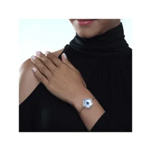 Kaj Fine Jewellery Large Flower Evil Eye Diamond Chain Bracelet in 14KT White Gold