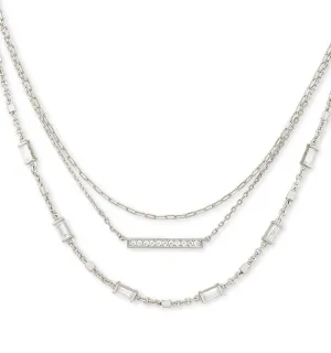 Kendra Scott Addison Triple Strand Necklace Silver