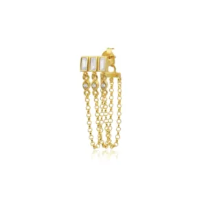 Kiki 3 Baguettes Waterfall Stud Earring