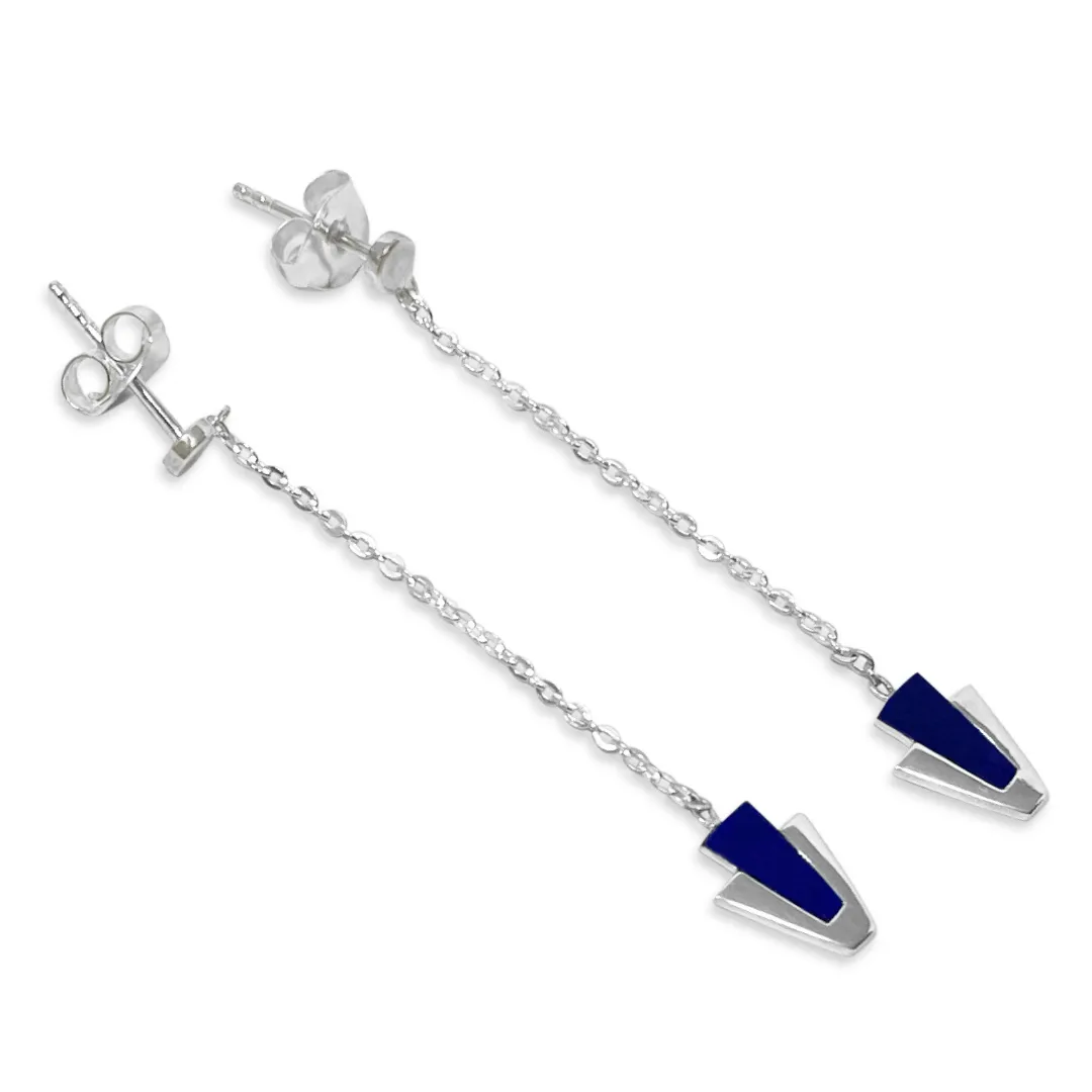 La Stèle Lapis Arrow Earrings