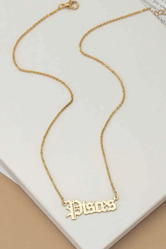 Laser Cut Zodiac Sign Pendant Necklace