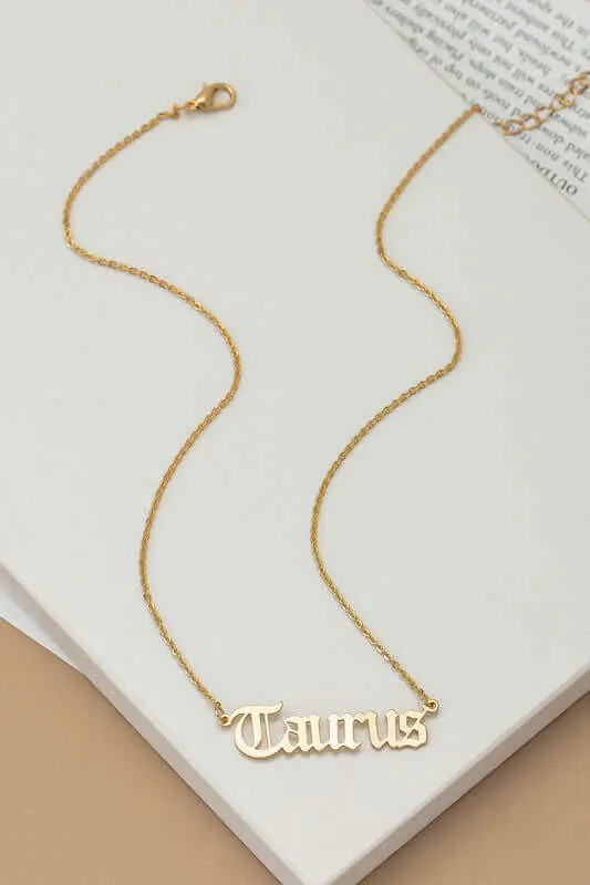 Laser Cut Zodiac Sign Pendant Necklace