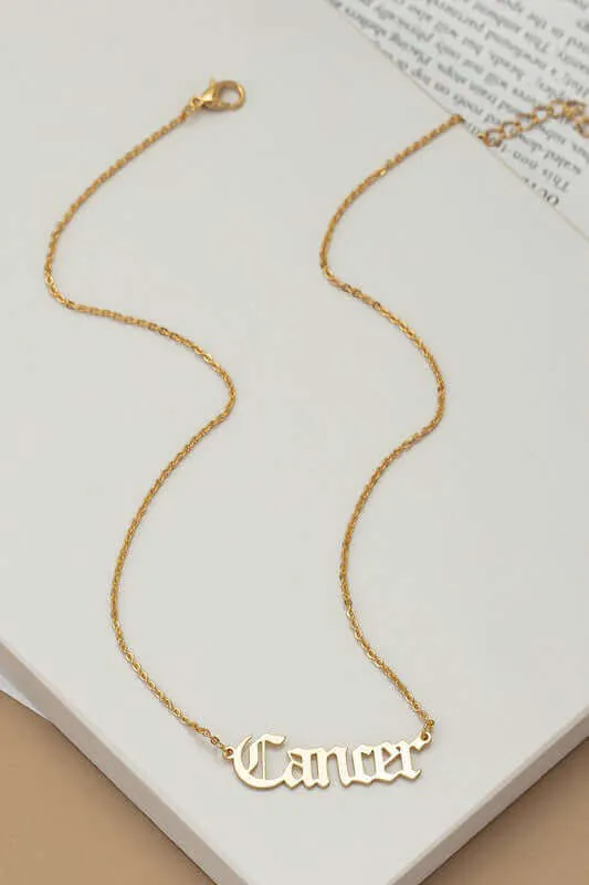 Laser Cut Zodiac Sign Pendant Necklace