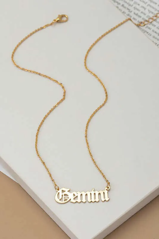 Laser Cut Zodiac Sign Pendant Necklace