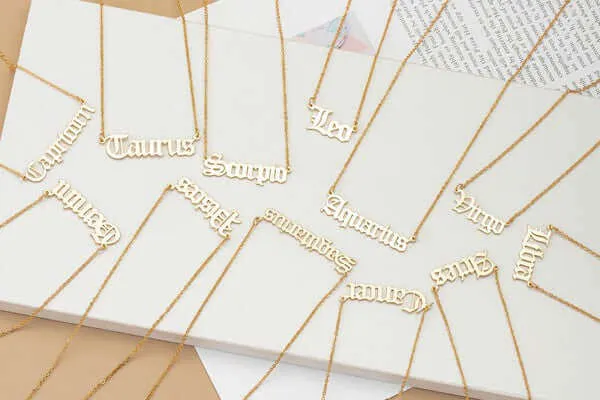 Laser Cut Zodiac Sign Pendant Necklace