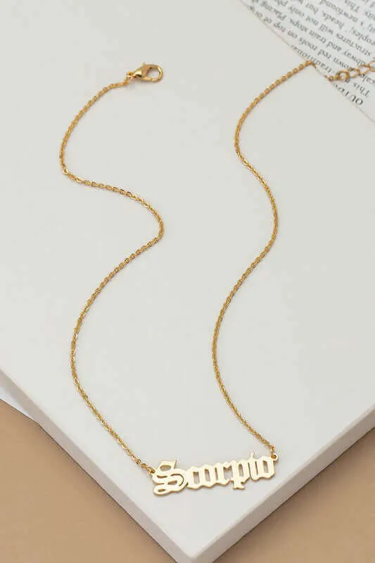 Laser Cut Zodiac Sign Pendant Necklace