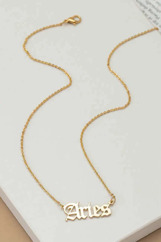 Laser Cut Zodiac Sign Pendant Necklace