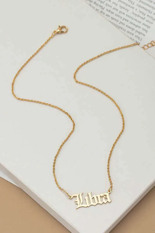 Laser Cut Zodiac Sign Pendant Necklace