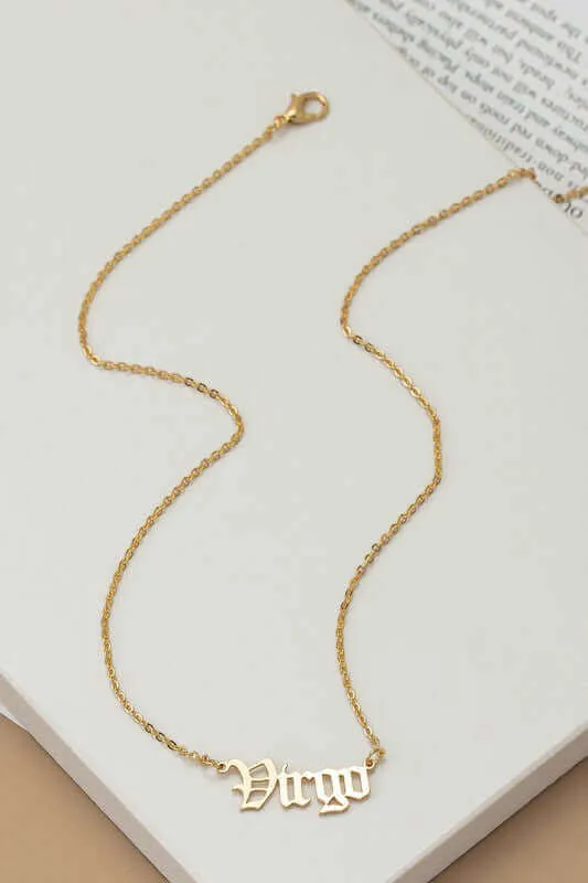 Laser Cut Zodiac Sign Pendant Necklace